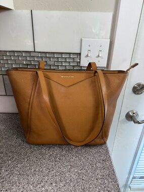 Michael Kors Cognac Pebbled Leather Tote